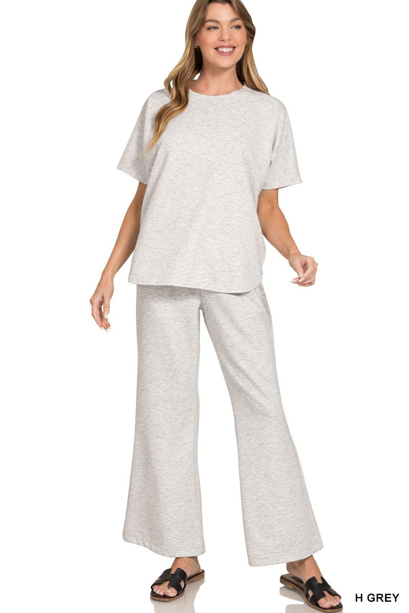 Heather Gray Scuba Top + Pant Set