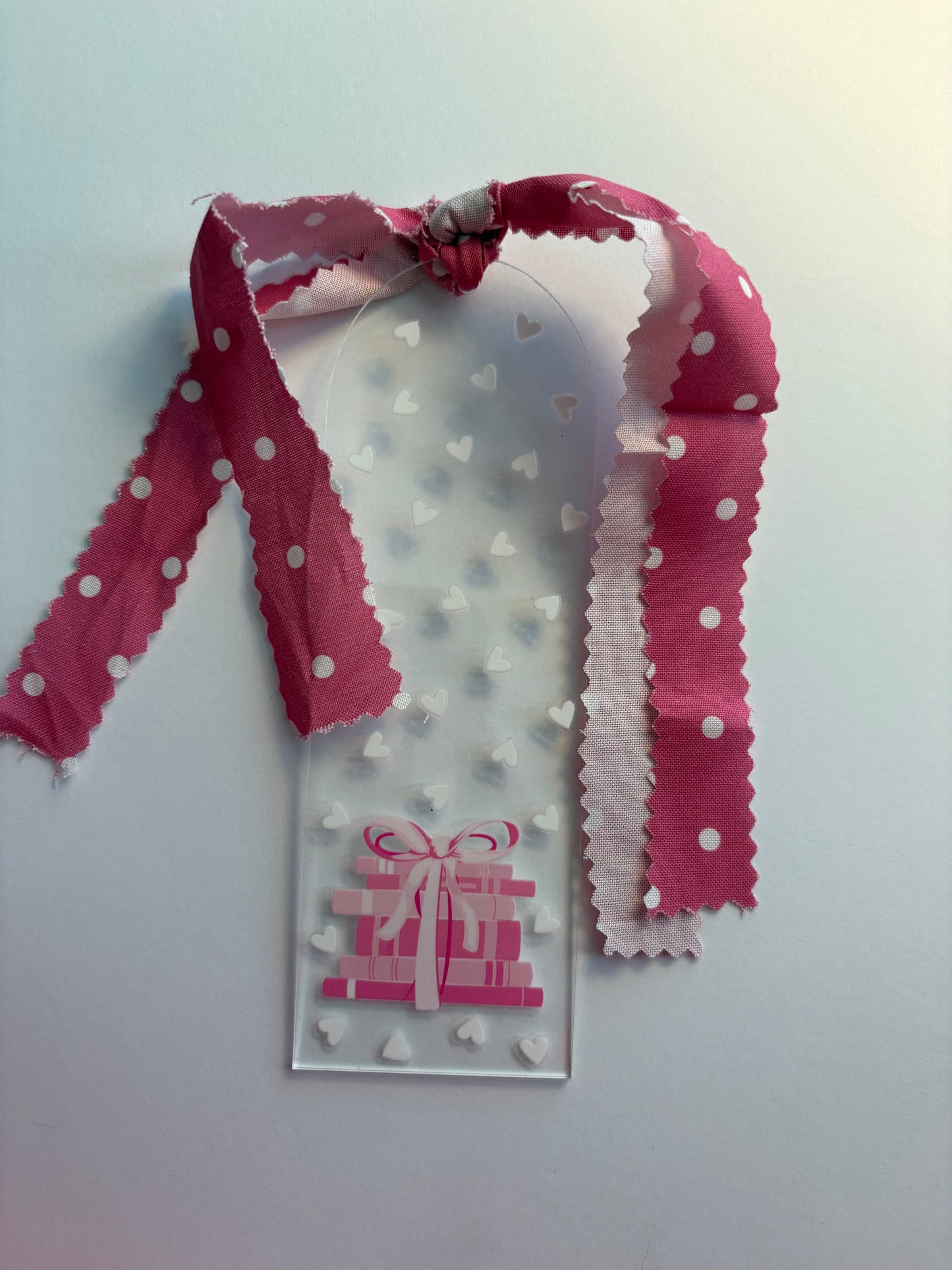 Pink Bookstack Acrylic Bookmark