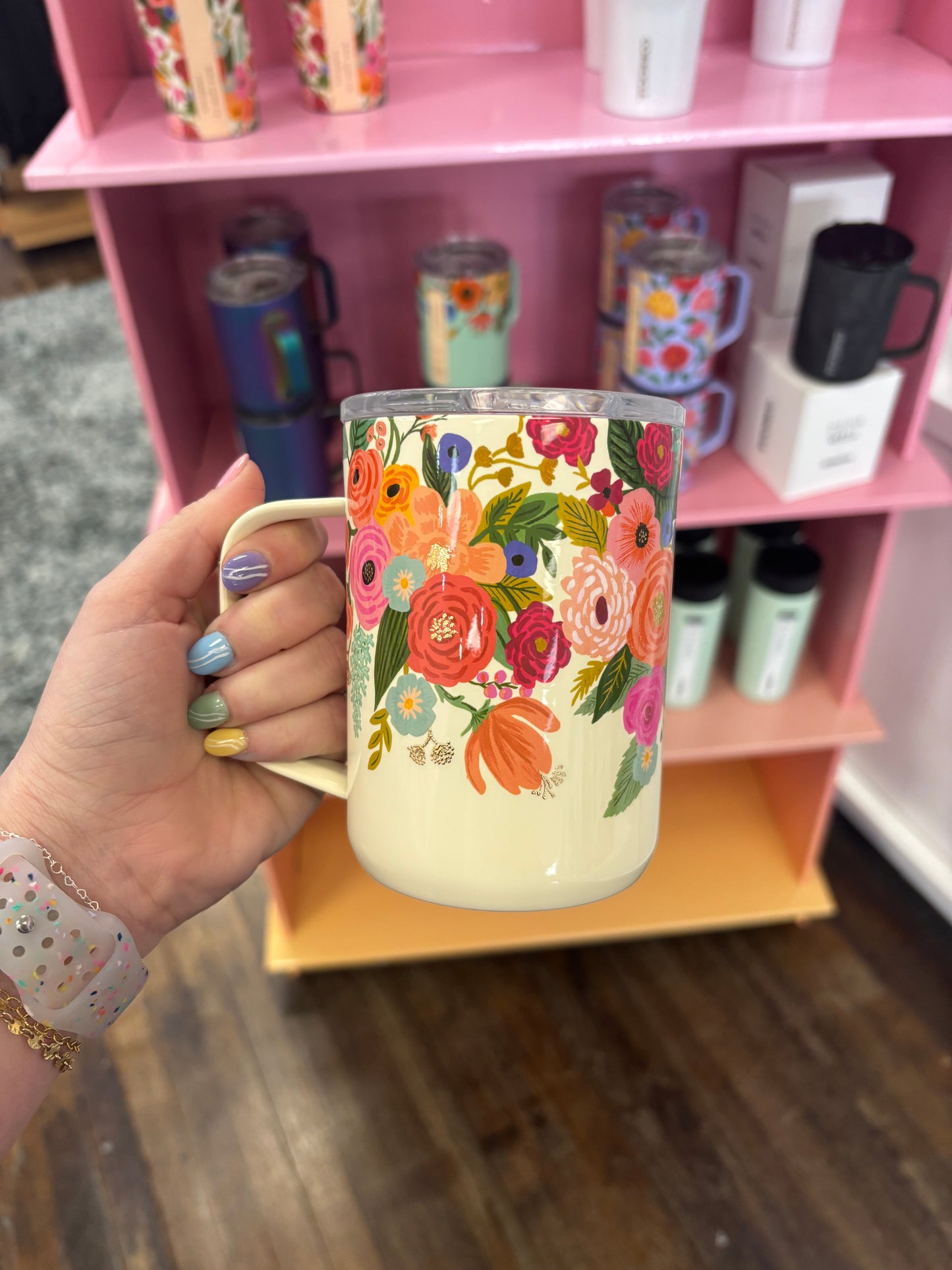 Corkcicle Travel Coffee Mug - 16oz - Garden Party Cream