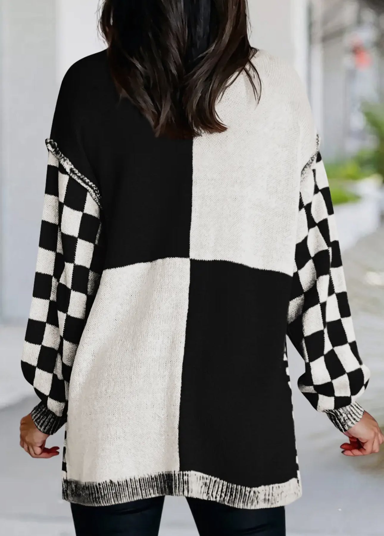 Checkered Pattern Cardigan