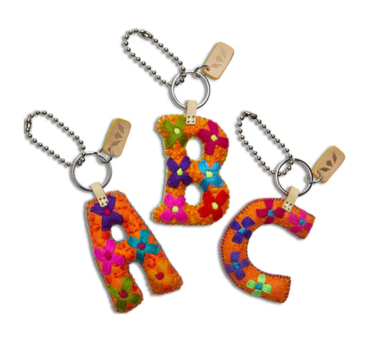 Orange Felt Alphabet Charms