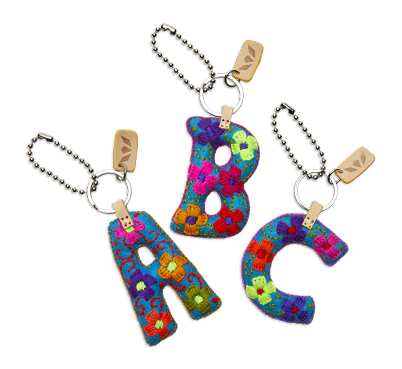 Turquoise Felt Alphabet Charms