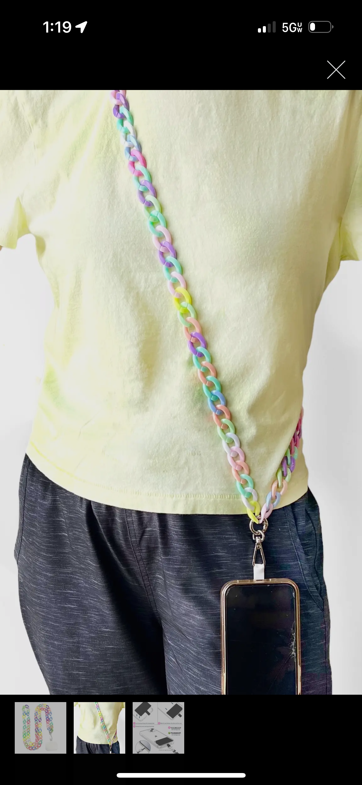 Pastel Phone Candy Chain Lanyard