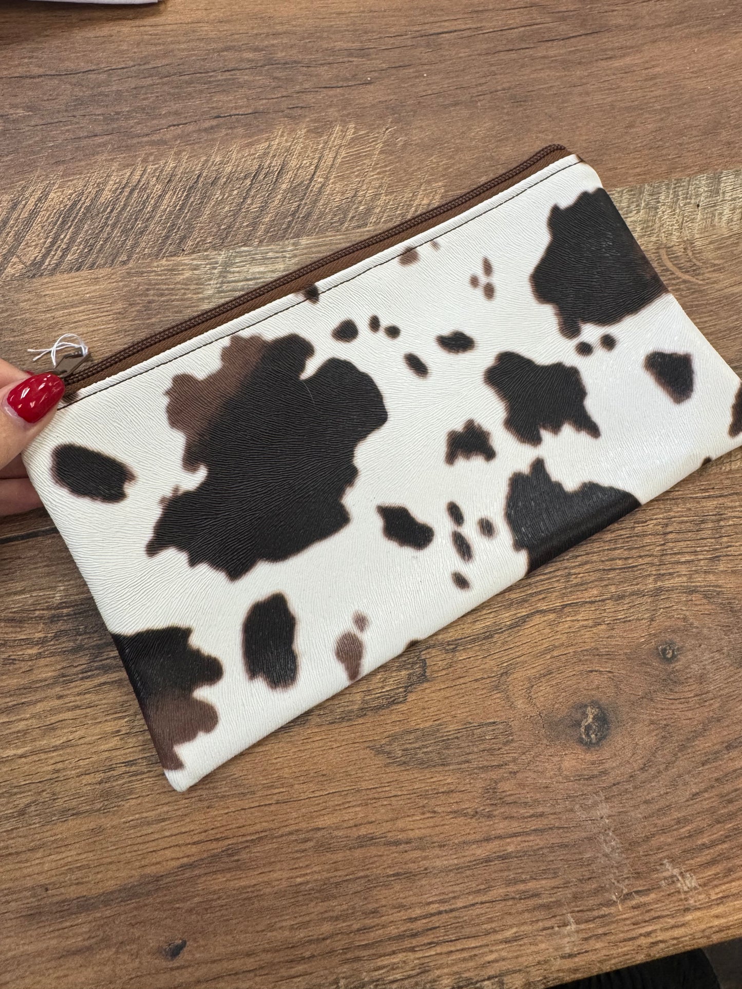 TCB Leather Cow Print Wallet