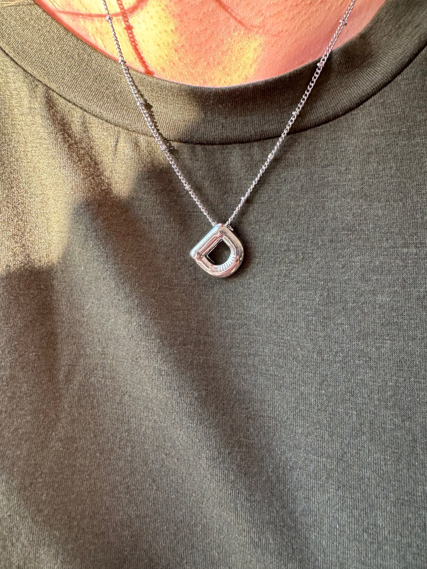 Silver Bubble Letter Necklace