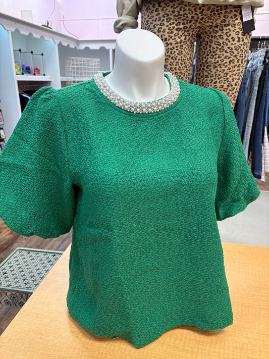 Pine + Pearls Tweed Blouse