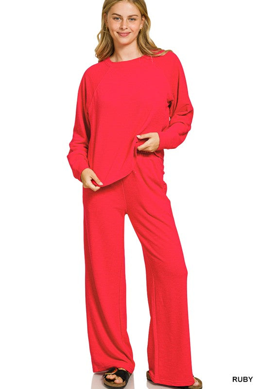 Zenana Ruby Sleeve + Pants Set