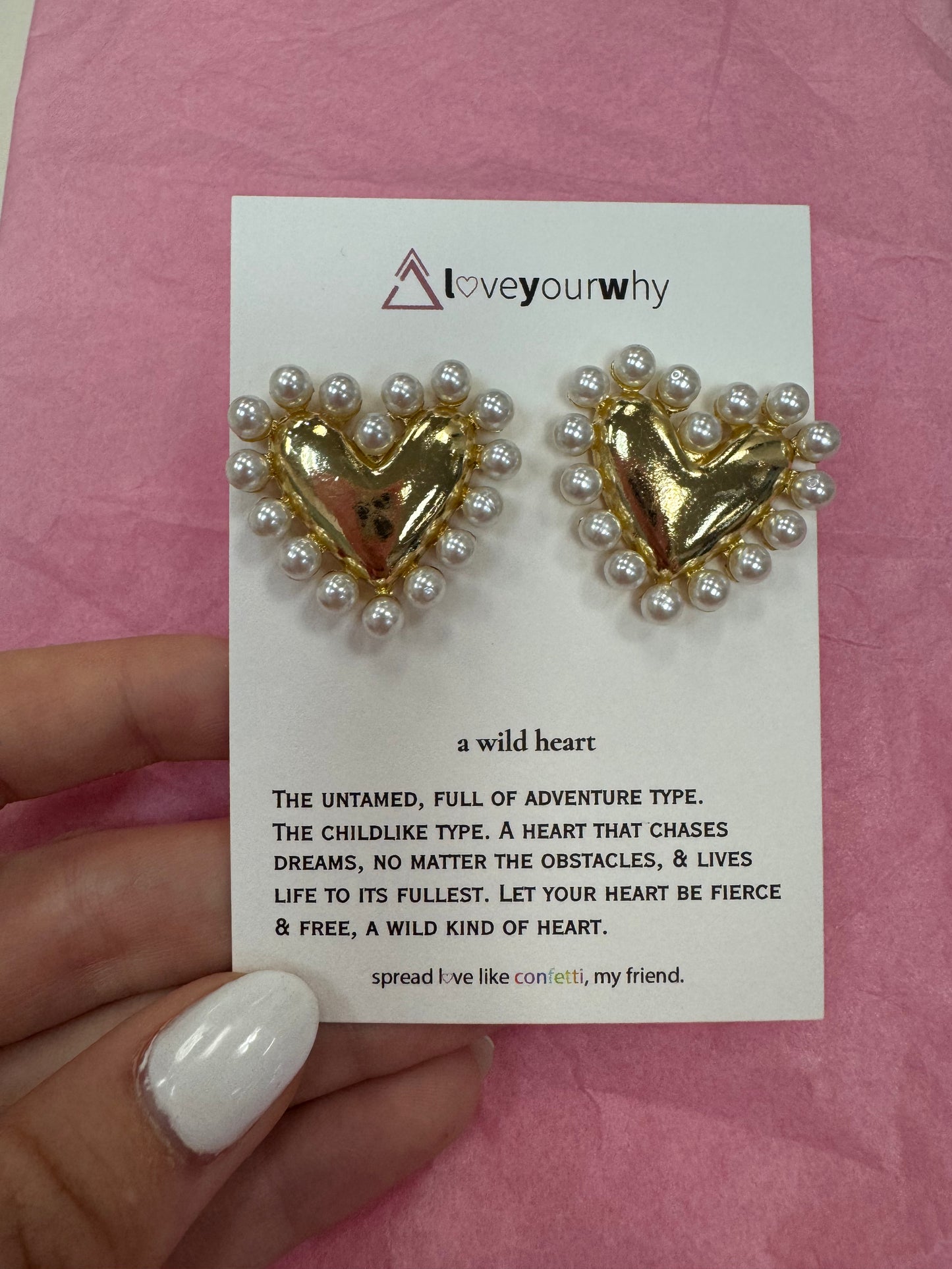 Love your why: Gold Heart Earrings