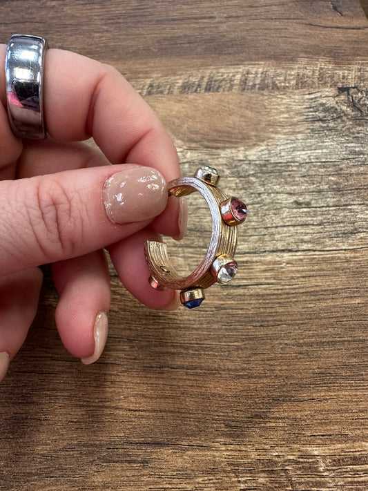 Gold Multi-Color Stone Earrings