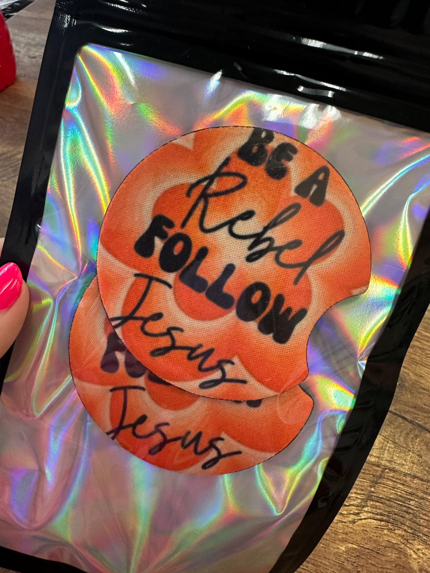 Be A Rebel Follow Jesus Car Coasters