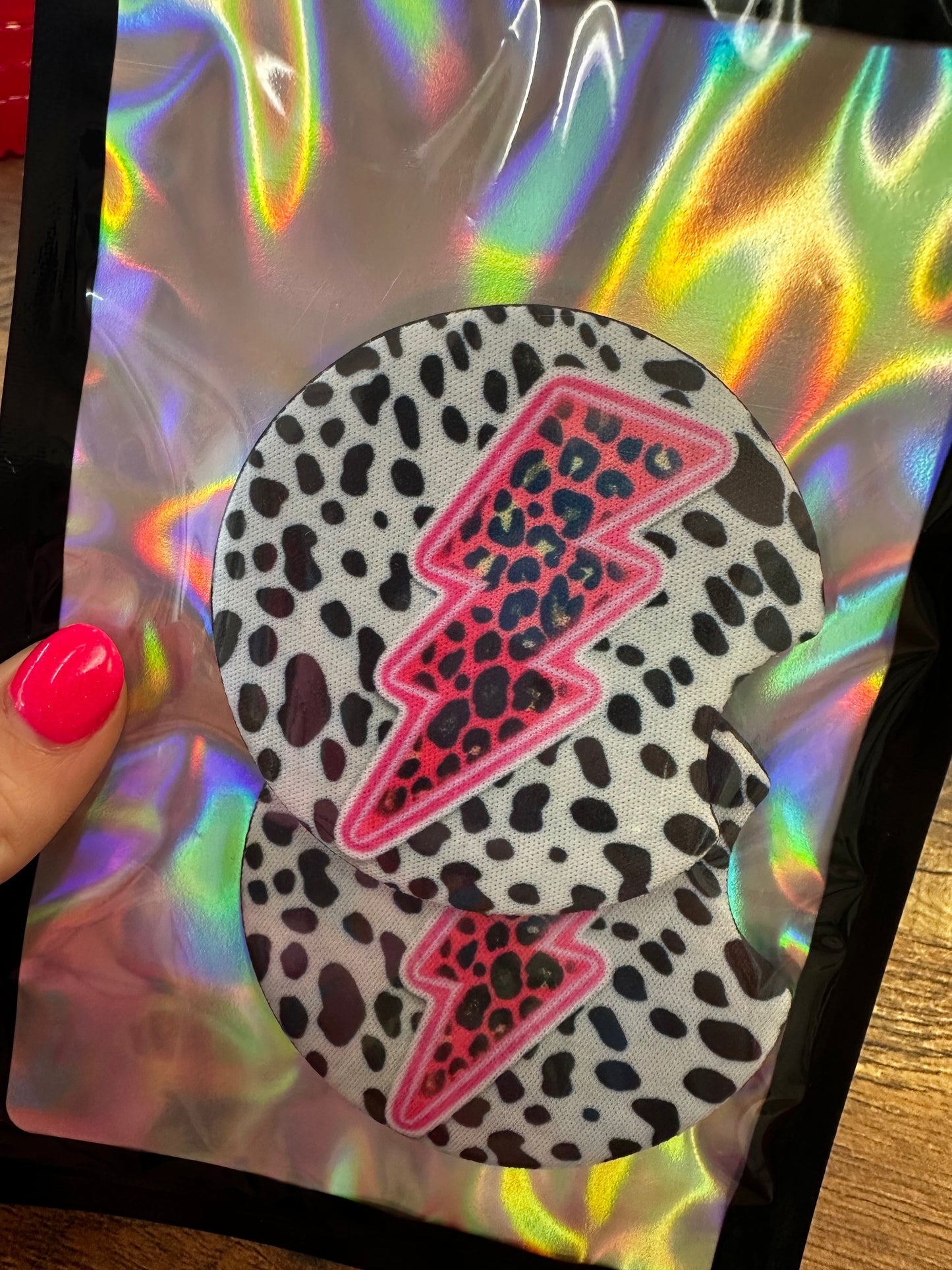Leopard Lightning Bolt Car Coasters