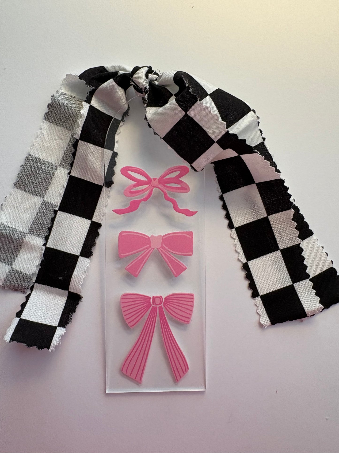 Pink Bows Acrylic Bookmark