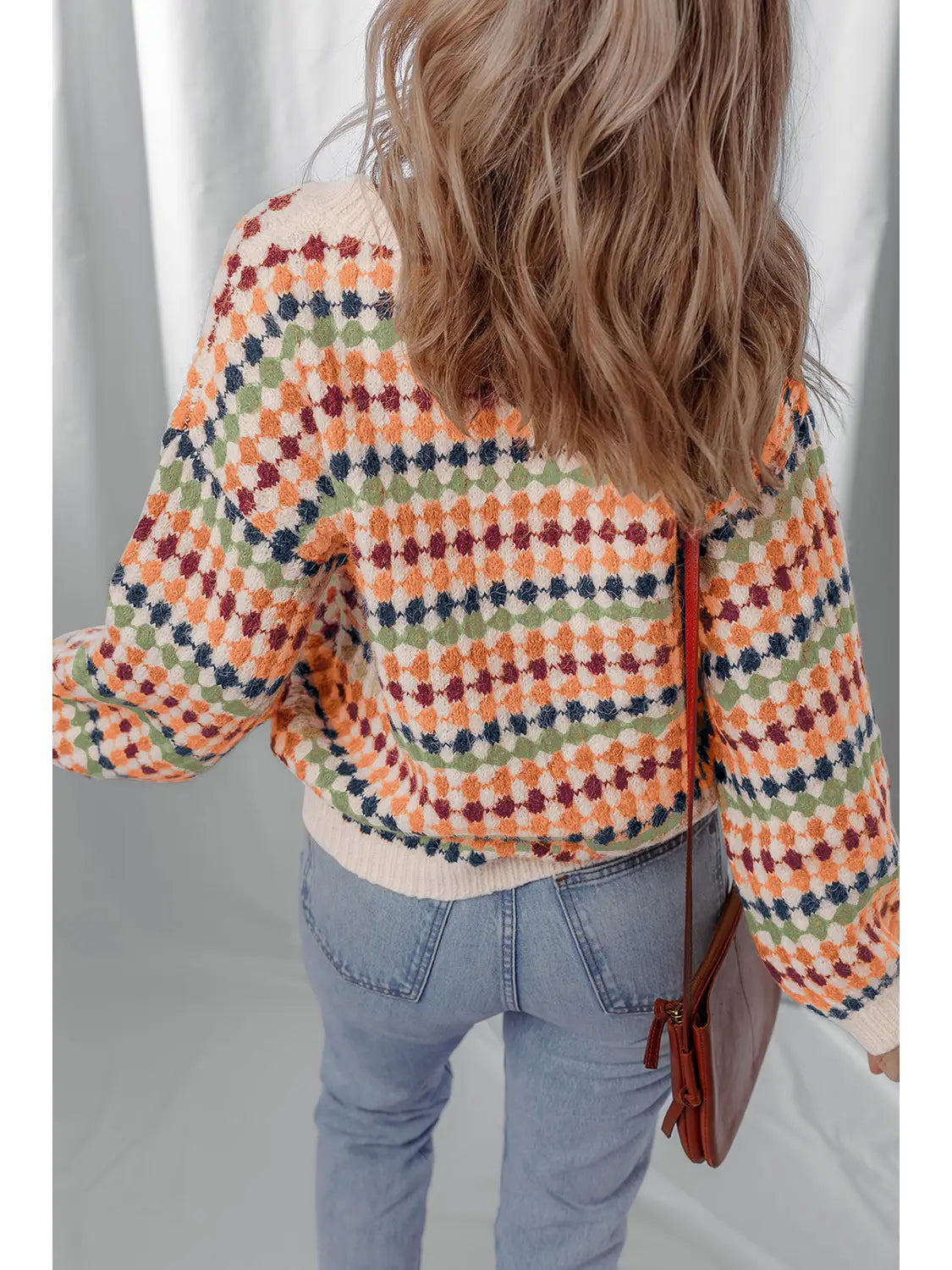 PRE-ORDER ETA DEC 17: Stripe Dotty Knit Drop Shoulder Sweater