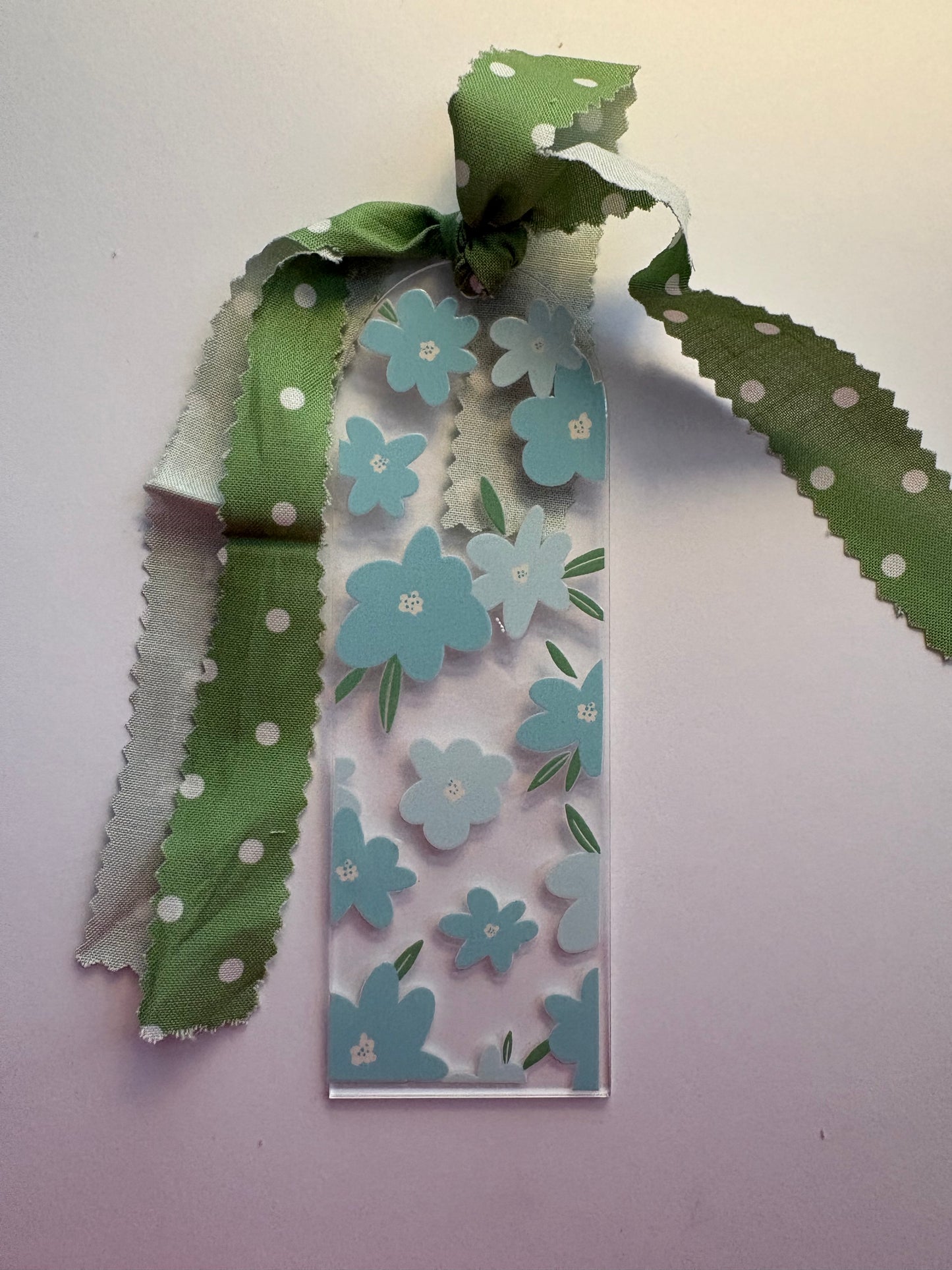 Blue Wildflower Acrylic Bookmark