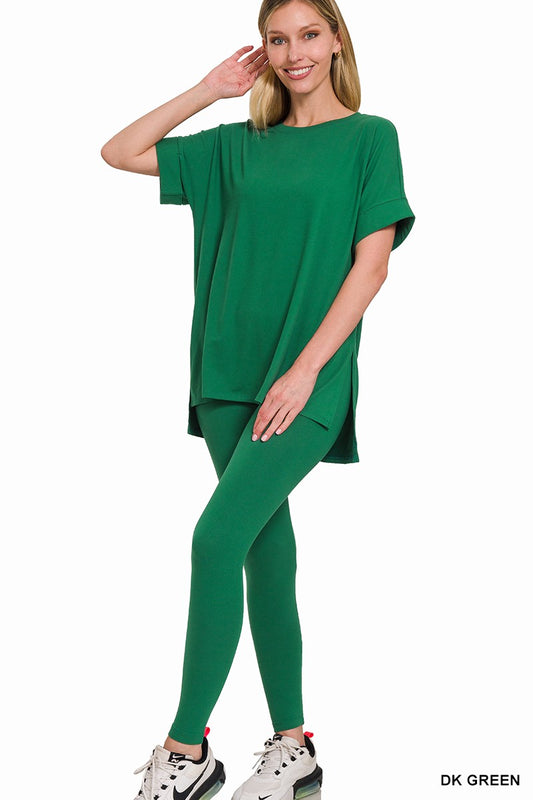 Dark Green BUTTERSOFT Brushed Microfiber Short Sleeve Set