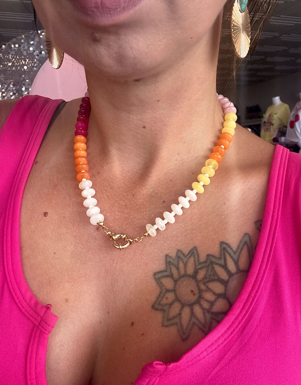 Pre-order: Rainbow beaded necklace