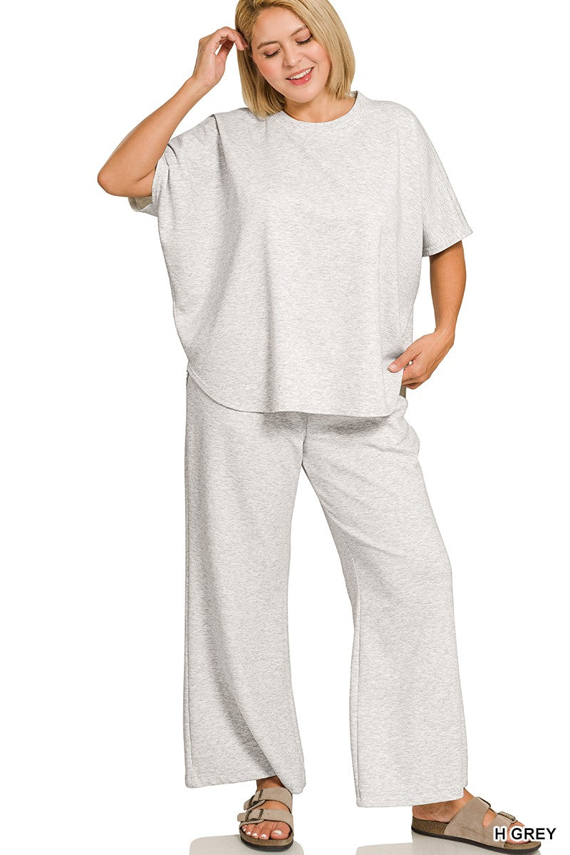 Heather Gray Scuba Top + Pant Set