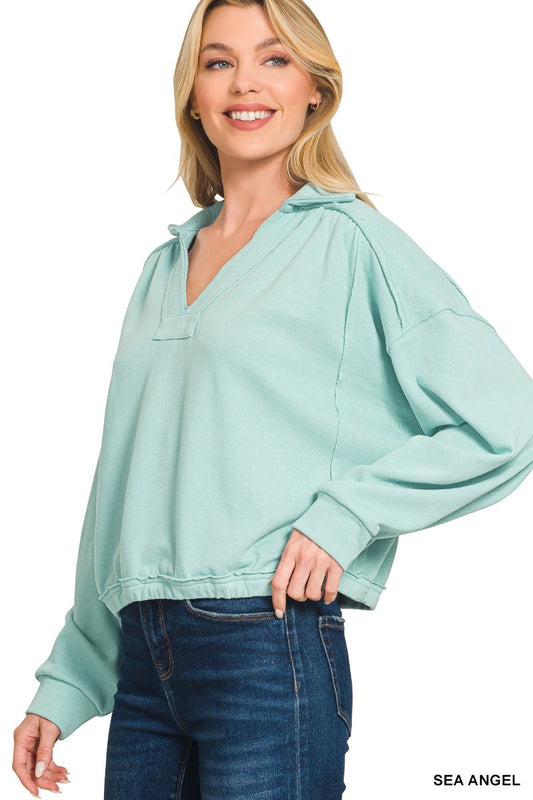 Sea Angel French Terry Collared Pullover