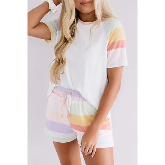 Stripe T-Shirt and Shorts Set