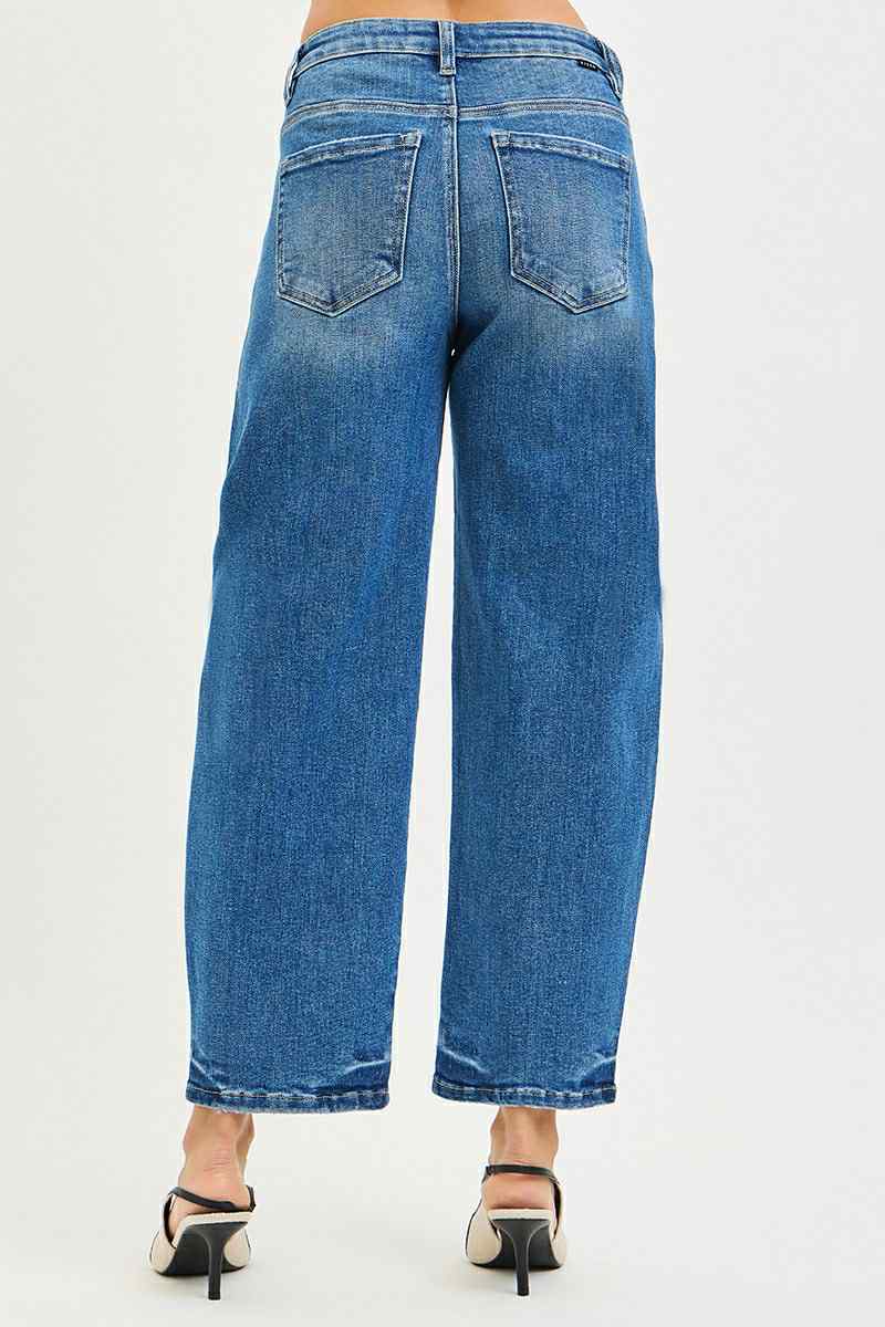 Risen Slouchy Cropped Barrel Jeans