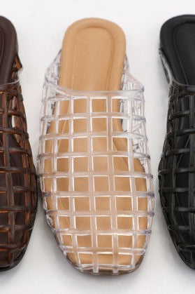 CLEAR JELLY MULES