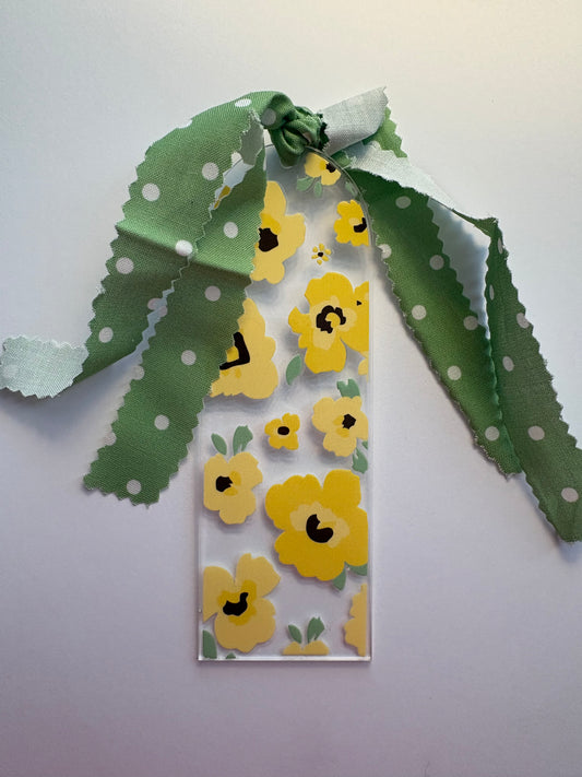 Yellow Wildflower Acrylic Bookmark