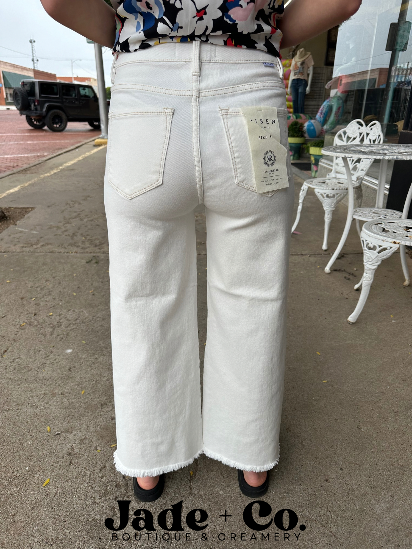 Risen Cream Jeans