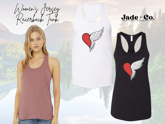 Love & Wings: Bella Canvas Women's Jersey Racerback Tank