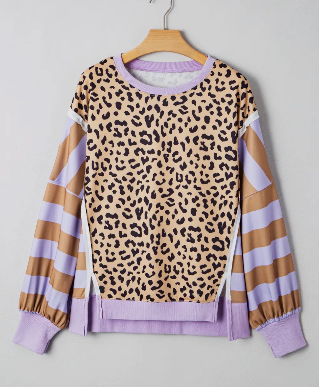 Stripe Leopard Sweatshirt