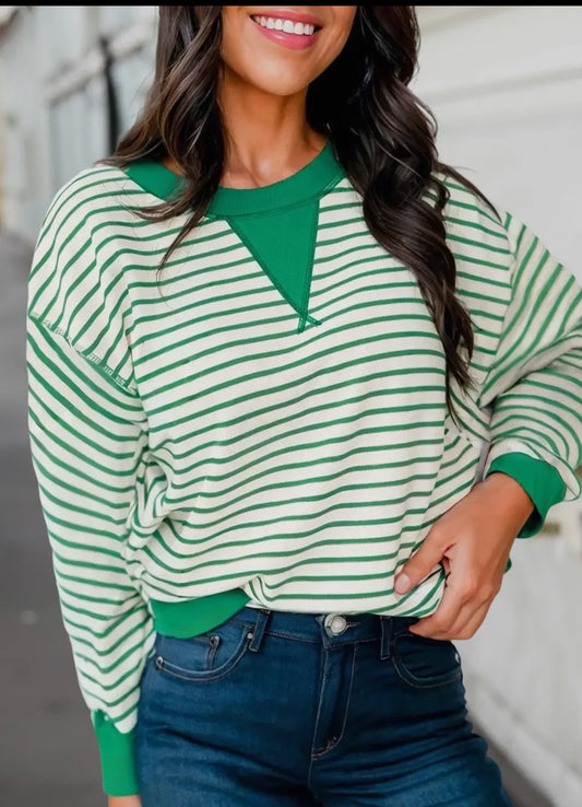 Striped Round Neck Long Sleeve