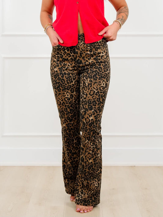 Judy Blue High Waist Leopard Bootcut Denim