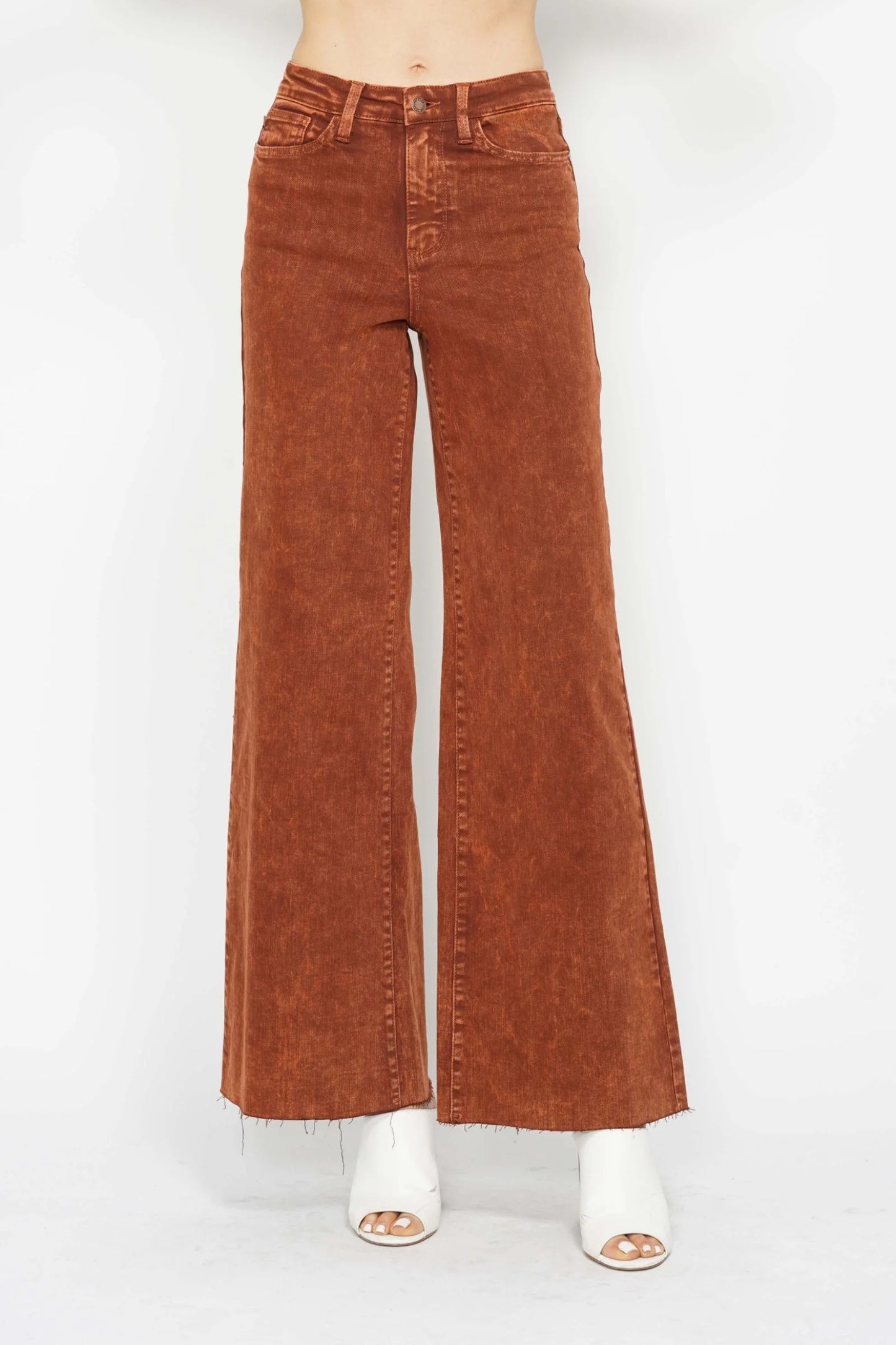 Judy Blue High-Waisted Pumpkin Spice Raw Hem Jean