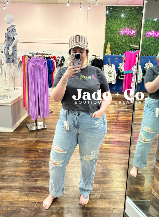 Rainbow Thread Boyfriend Judy Blue Jeans