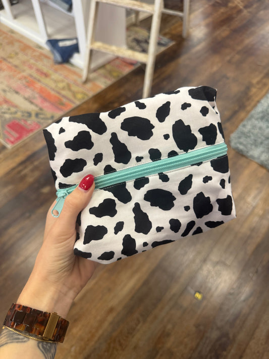 TCB Cowprint Cosmetic Bag