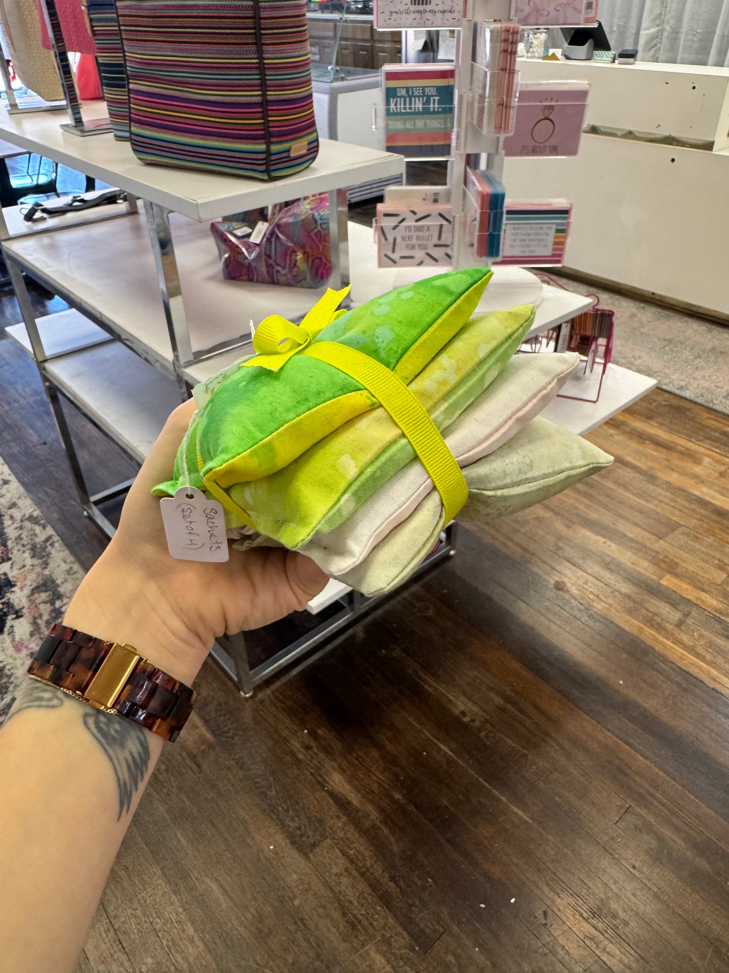 TCB Yellow/Green Reusable Sachets (Set of 4)
