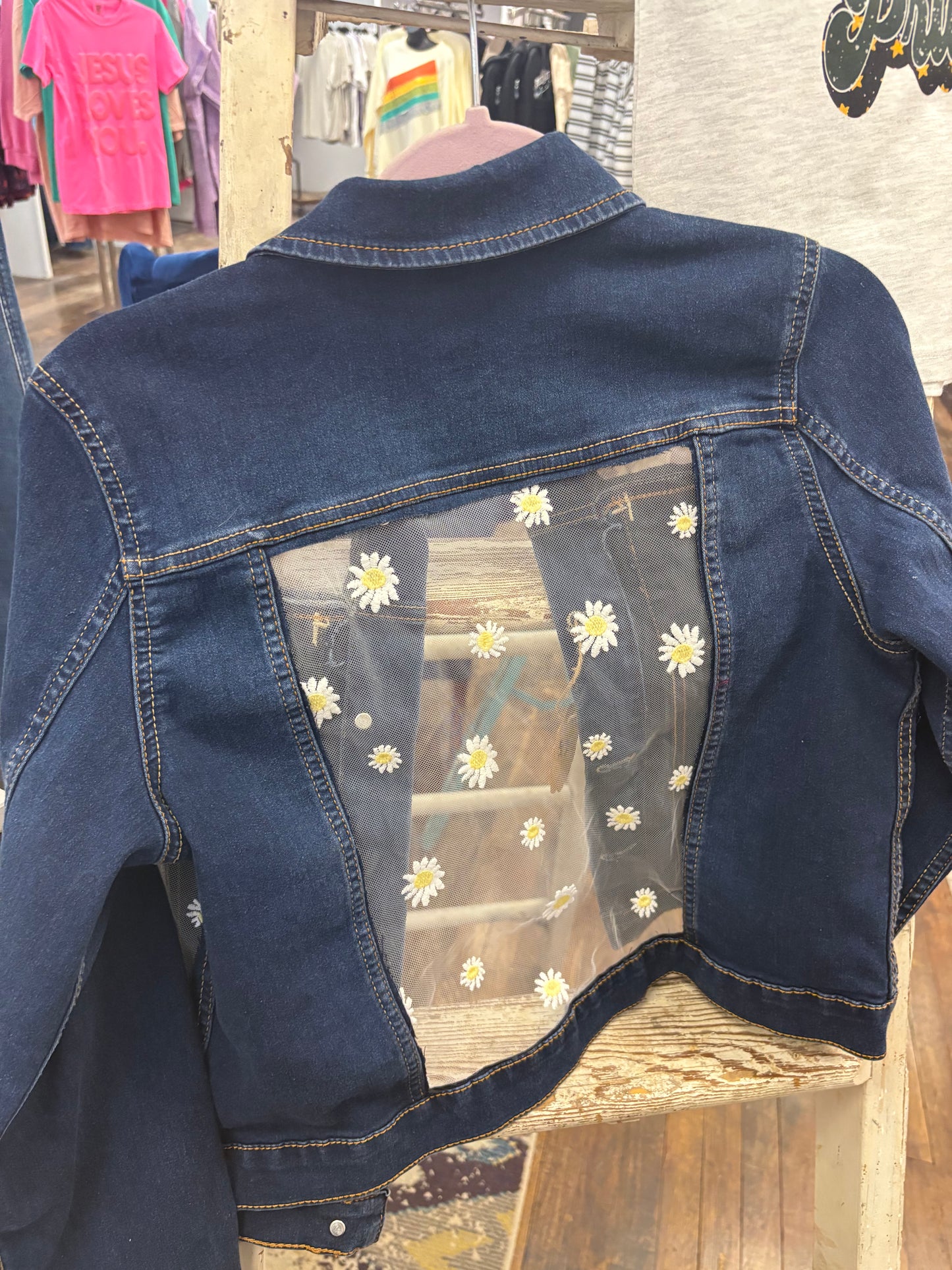 TCB Girls 14/16 Lace Panel Denim Jacket