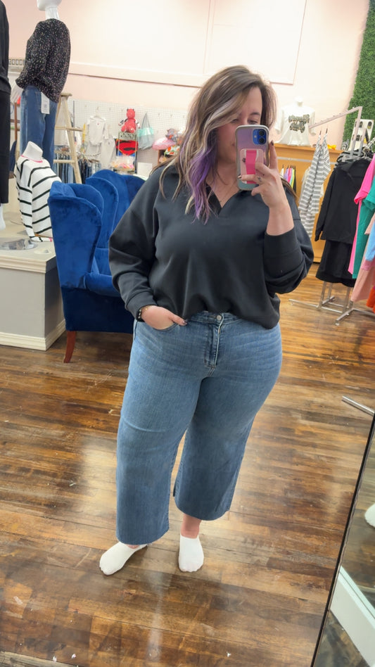 Judy Blue Medium Wash High Waist Wide Leg Jean