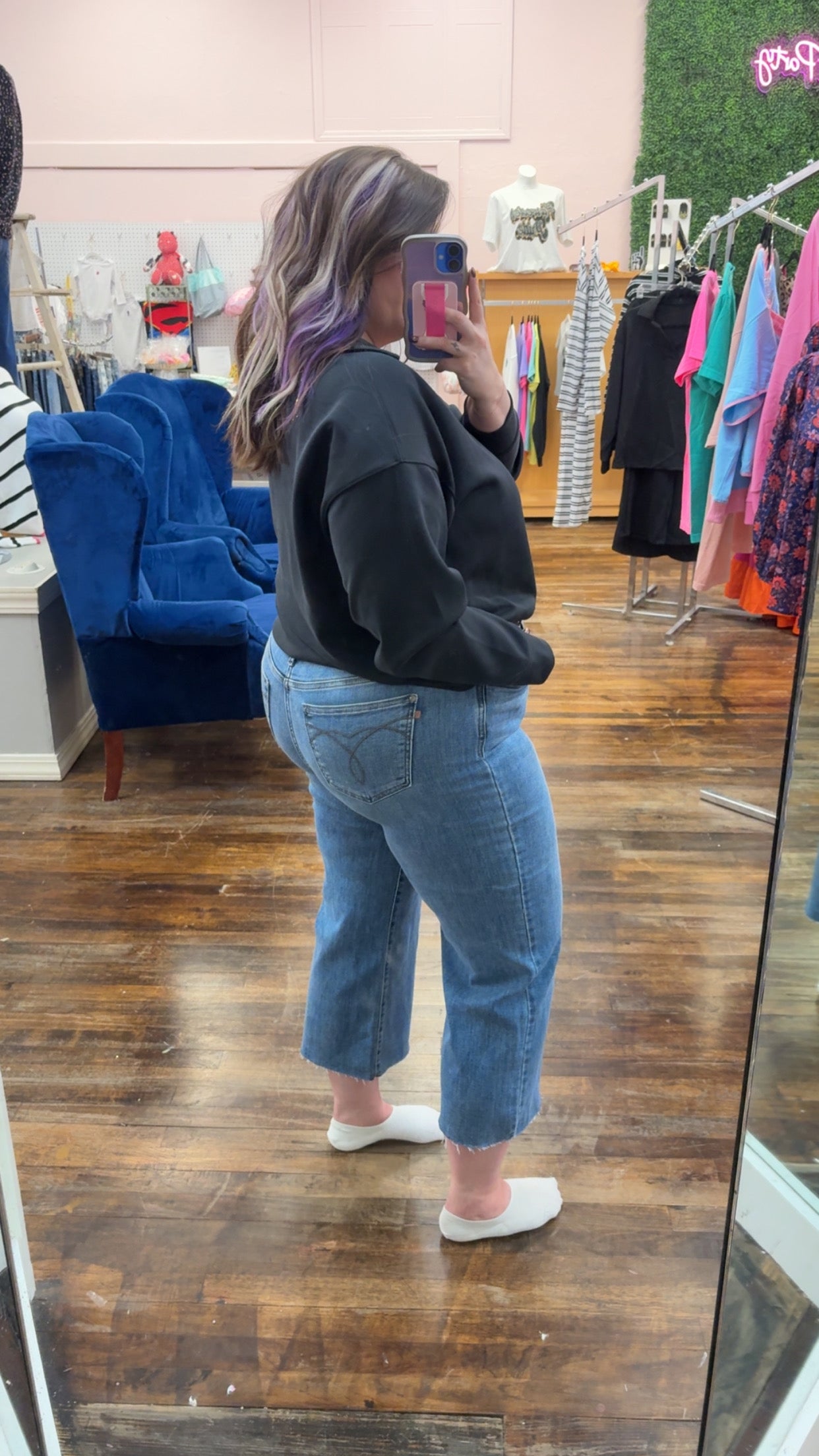 Judy Blue Medium Wash High Waist Wide Leg Jean