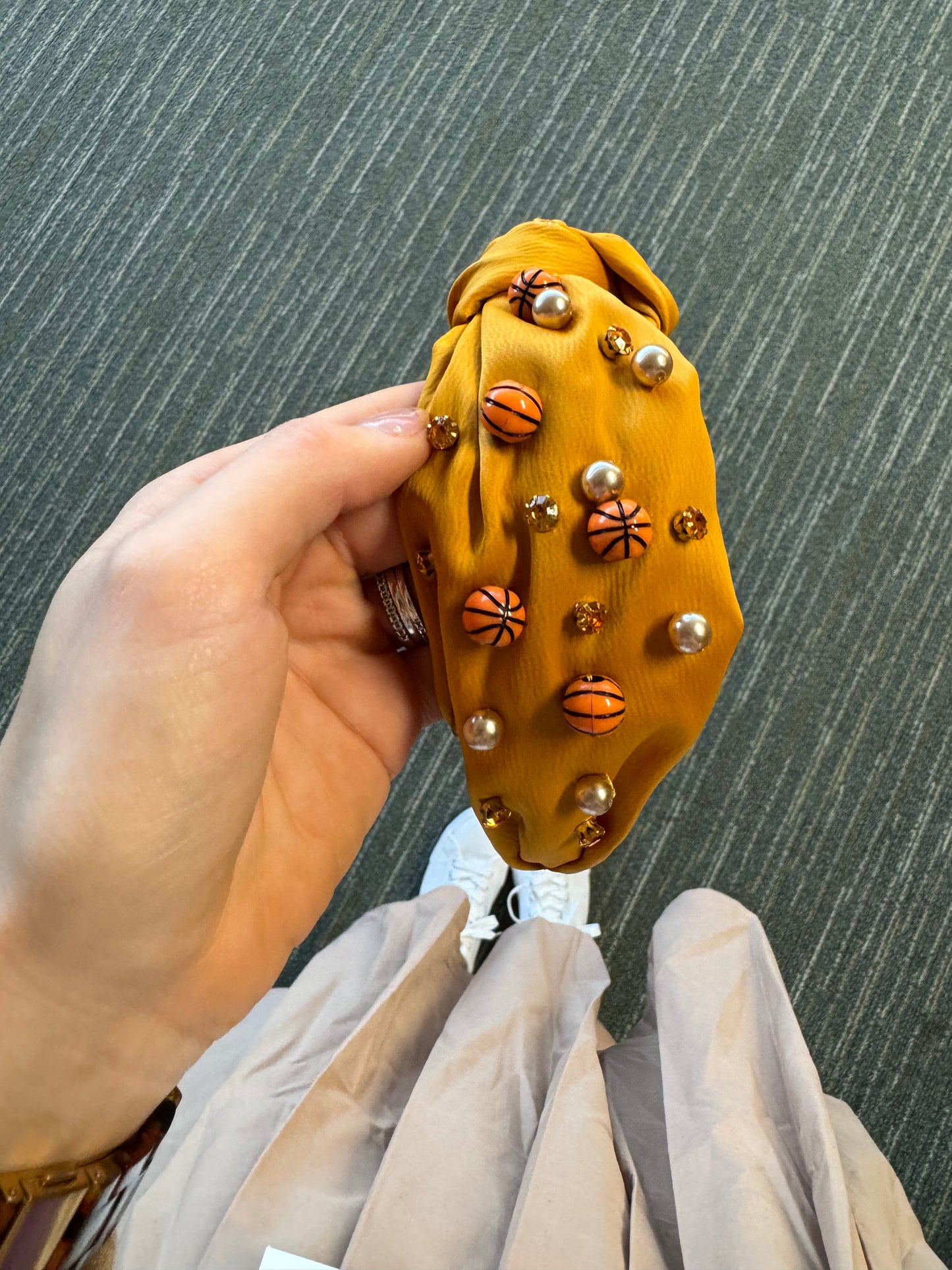 Gold Basketball Headband