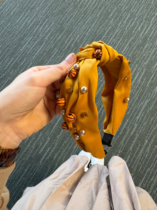 Gold Basketball Headband