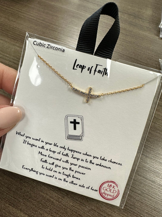 Leap of Faith — Gold Cross Necklace