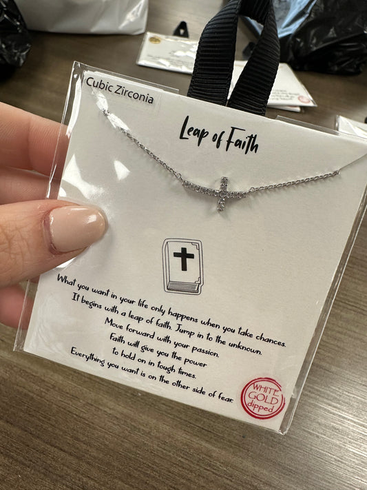 Leap of Faith — Silver Cross Necklace