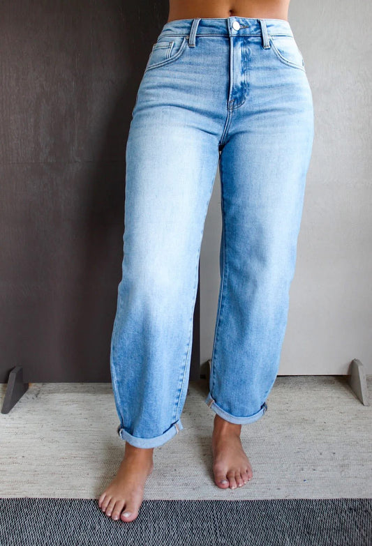 Risen High Rise Barrel Jeans
