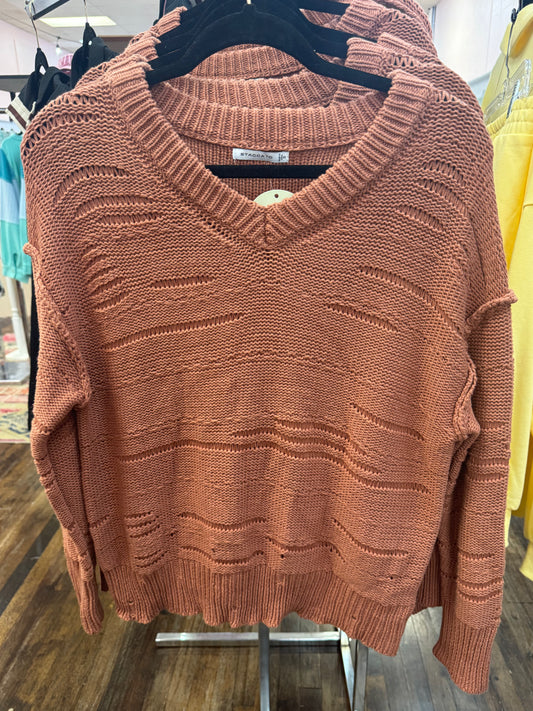 Terracotta Distressed Sweater