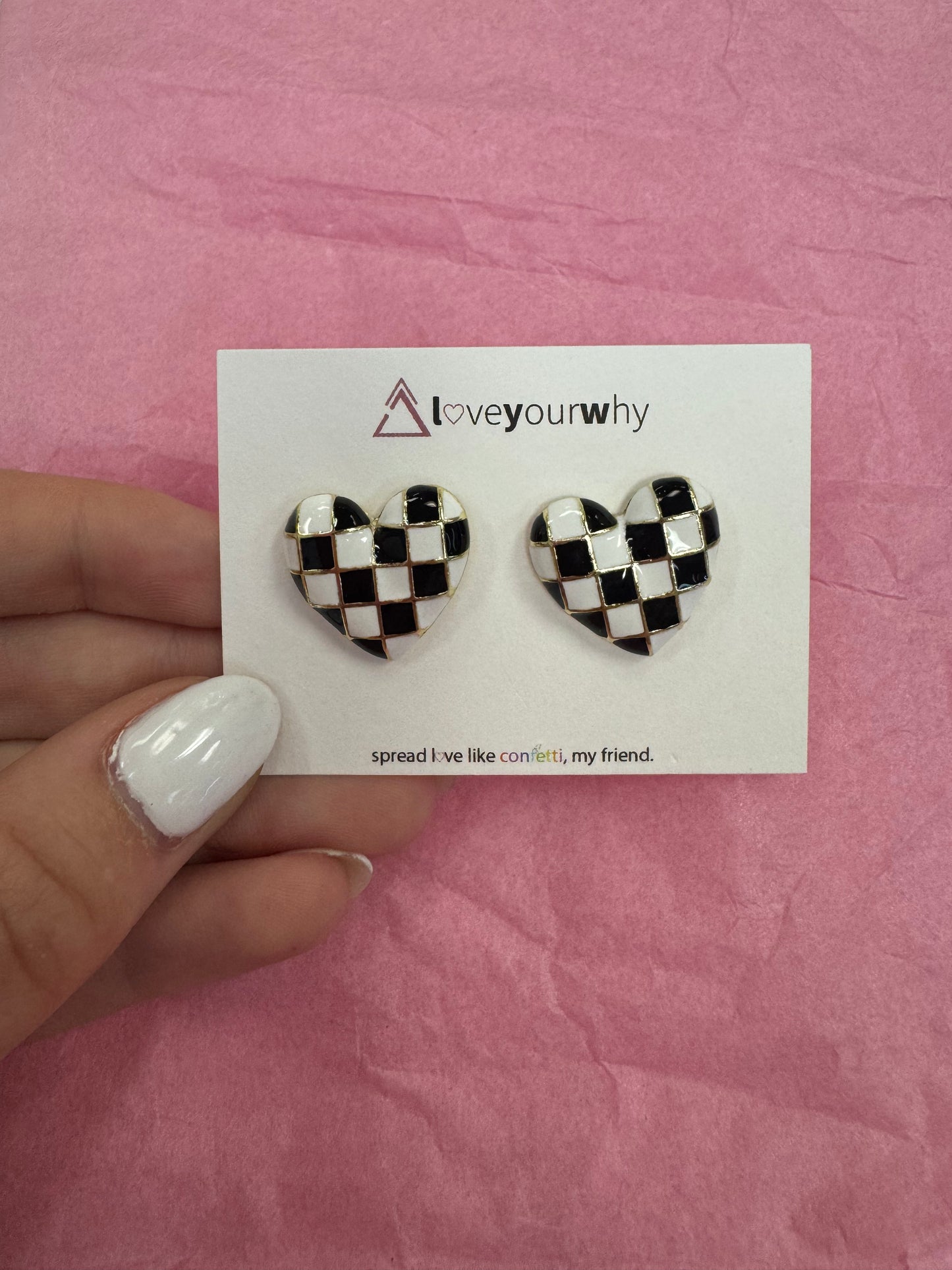 Love your why: Checkmate Earrings