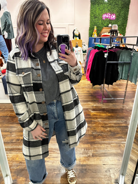 Plaid Duster Cardigan