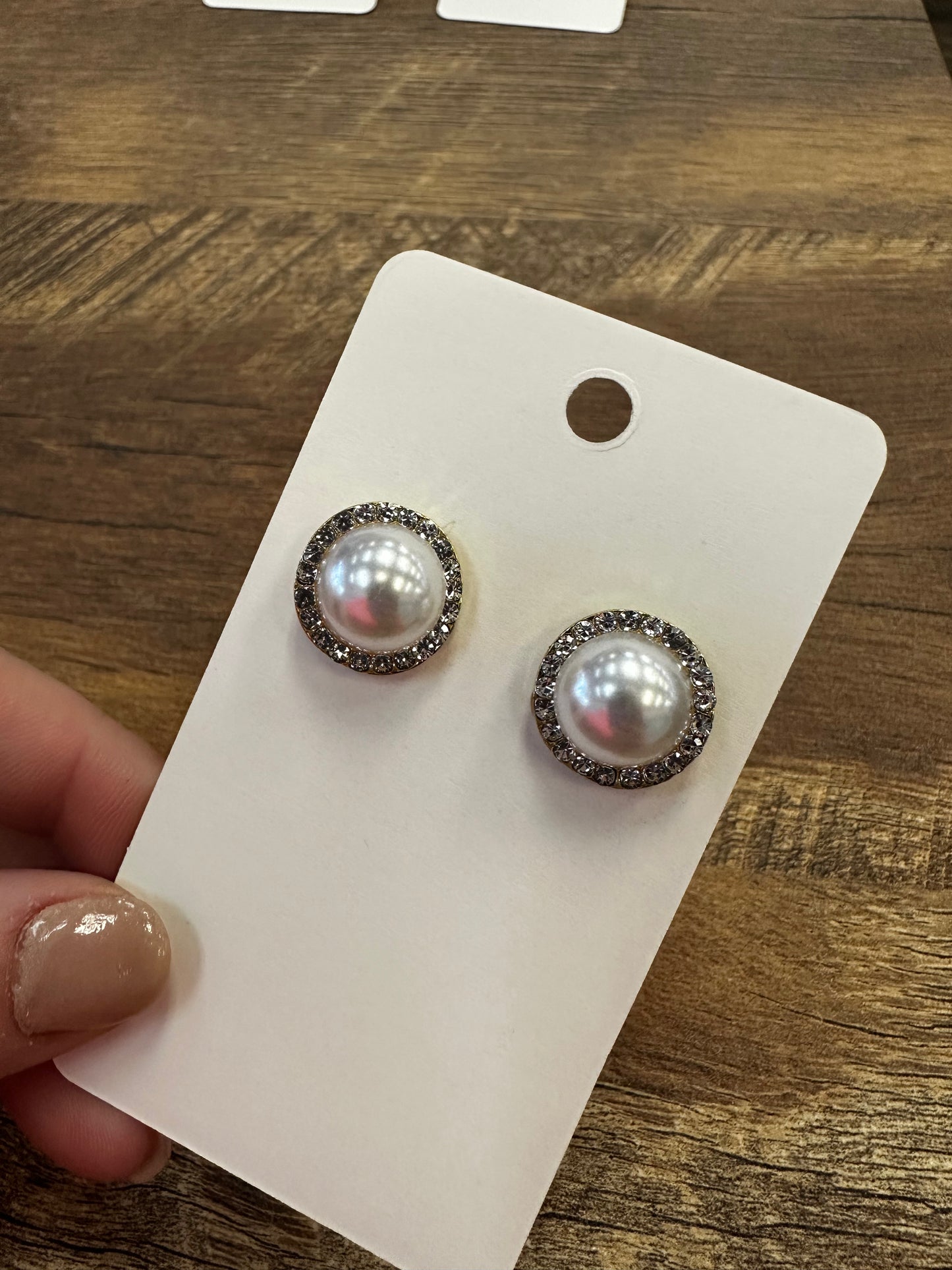 Pearl Diamond Stud Earrings