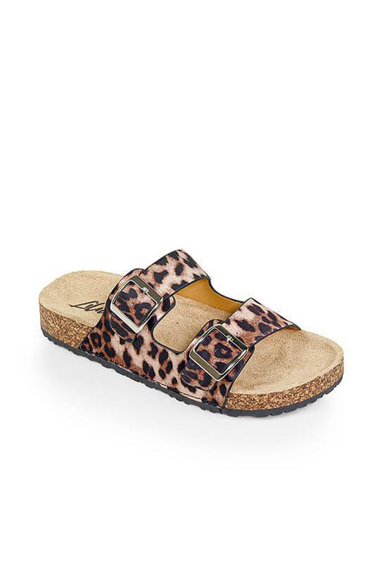 Leopard Double Buckle Sandal