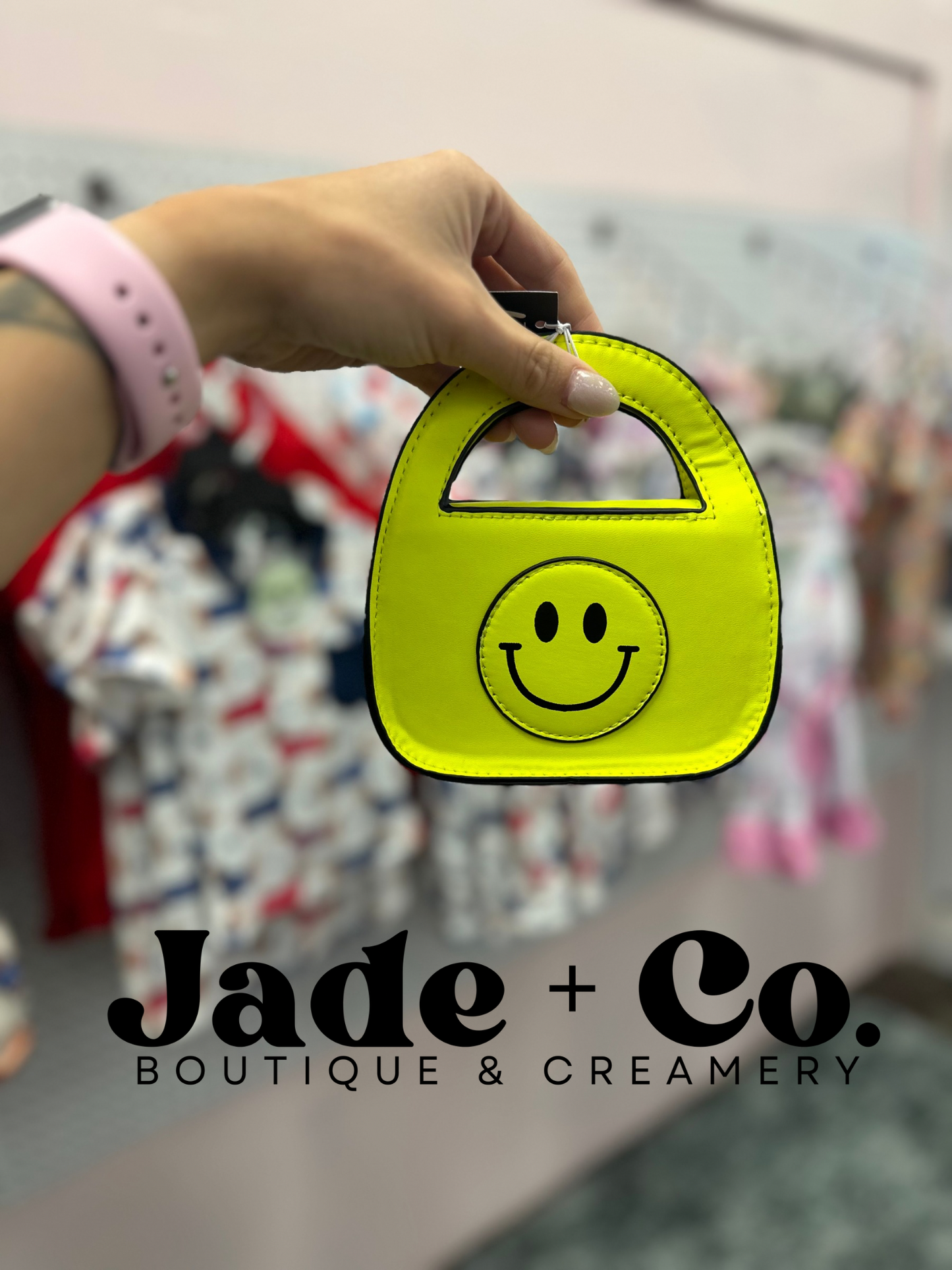 Neon Smiley Purse