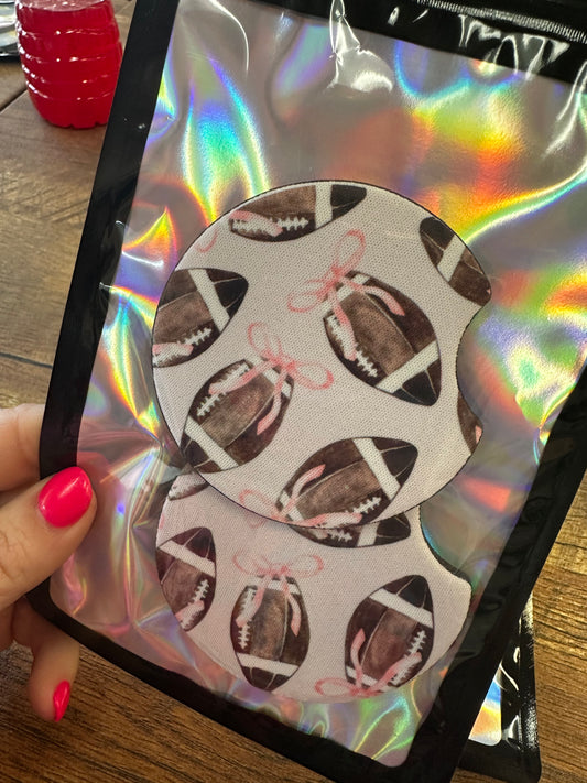 Football Bow Car Coasters